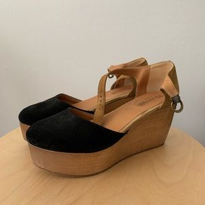 Madewell Black and Tan Platform Shoes